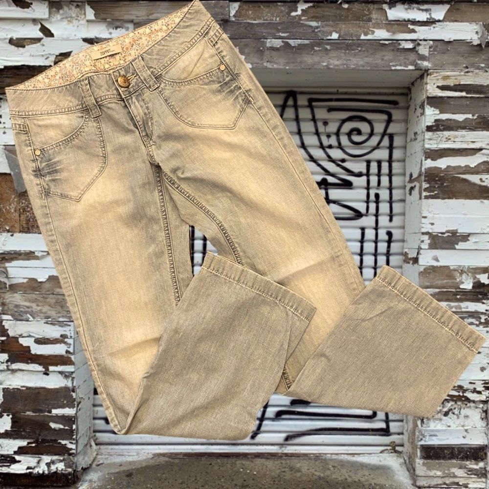 vtg y2k•esprit low rise bootcut wide leg faded denim jeans